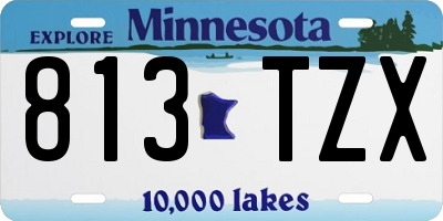 MN license plate 813TZX