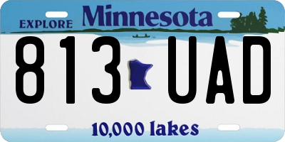 MN license plate 813UAD