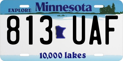 MN license plate 813UAF