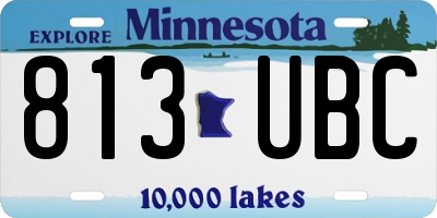 MN license plate 813UBC
