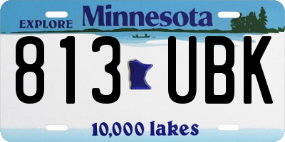 MN license plate 813UBK