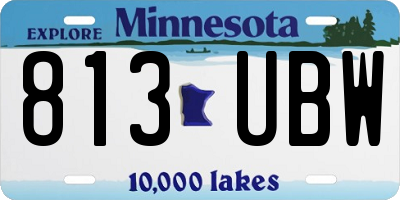 MN license plate 813UBW