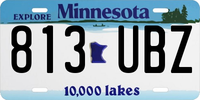 MN license plate 813UBZ