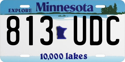 MN license plate 813UDC