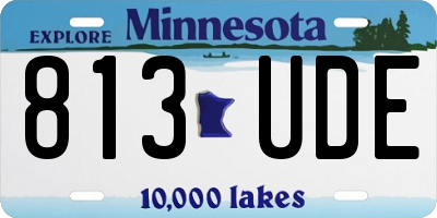 MN license plate 813UDE