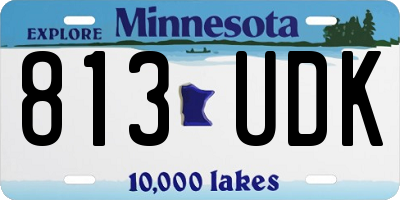 MN license plate 813UDK