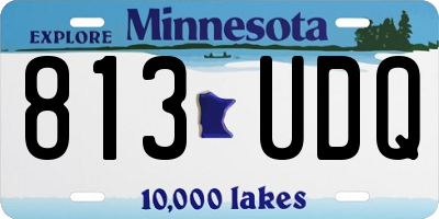 MN license plate 813UDQ