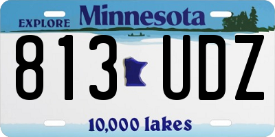 MN license plate 813UDZ