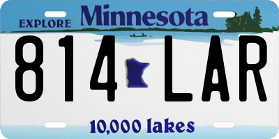 MN license plate 814LAR