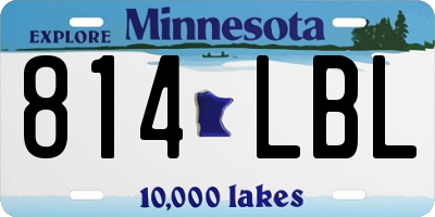 MN license plate 814LBL