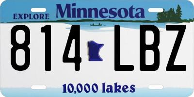 MN license plate 814LBZ