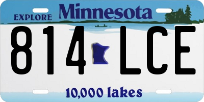 MN license plate 814LCE