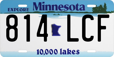 MN license plate 814LCF