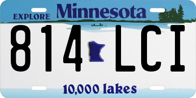 MN license plate 814LCI