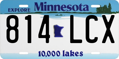MN license plate 814LCX