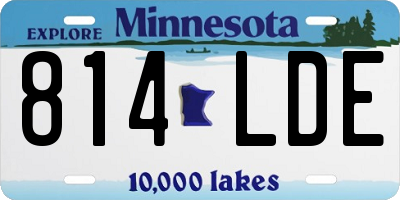 MN license plate 814LDE