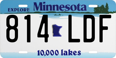 MN license plate 814LDF