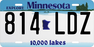 MN license plate 814LDZ