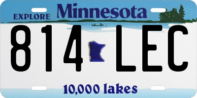 MN license plate 814LEC