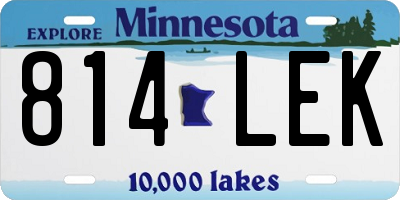 MN license plate 814LEK