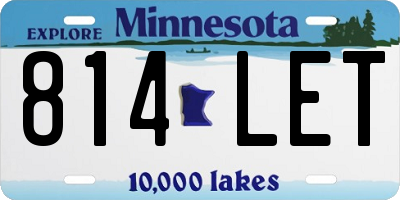 MN license plate 814LET