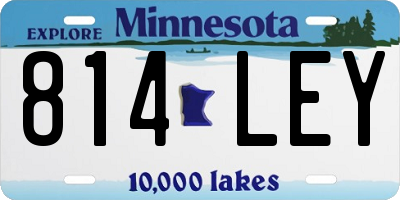 MN license plate 814LEY