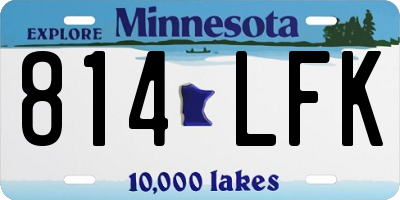MN license plate 814LFK