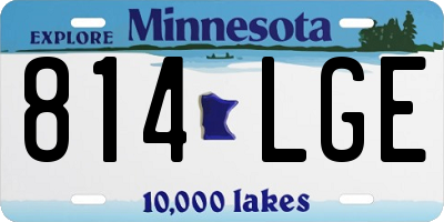MN license plate 814LGE