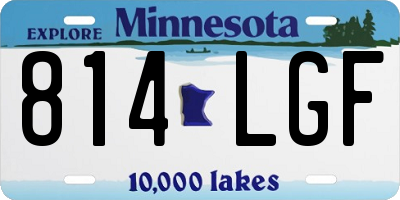 MN license plate 814LGF