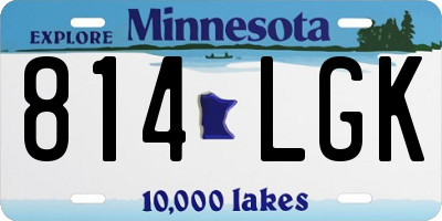 MN license plate 814LGK