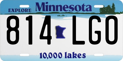 MN license plate 814LGO