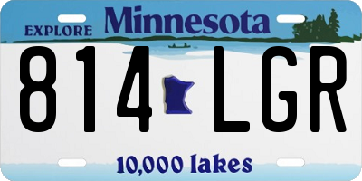 MN license plate 814LGR