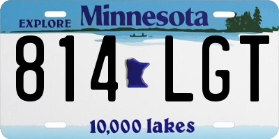 MN license plate 814LGT
