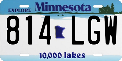 MN license plate 814LGW
