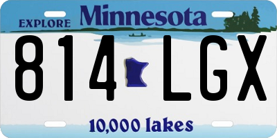 MN license plate 814LGX