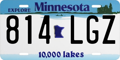 MN license plate 814LGZ