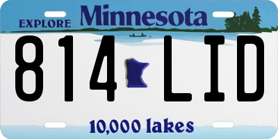 MN license plate 814LID
