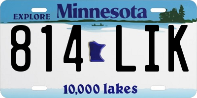 MN license plate 814LIK
