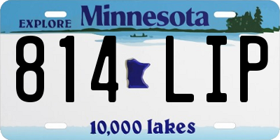 MN license plate 814LIP