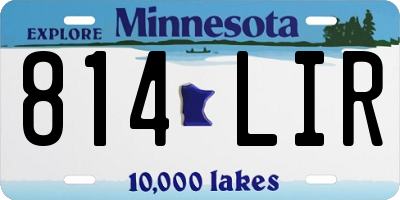 MN license plate 814LIR