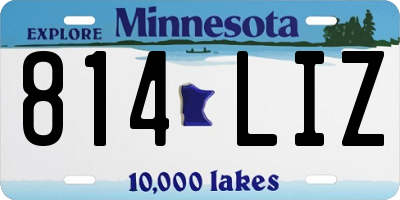 MN license plate 814LIZ