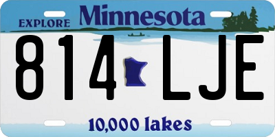MN license plate 814LJE