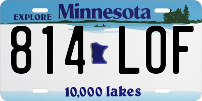 MN license plate 814LOF