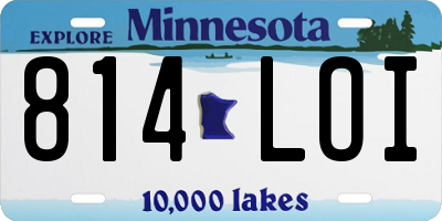 MN license plate 814LOI
