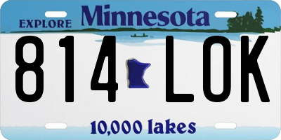MN license plate 814LOK
