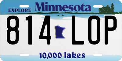 MN license plate 814LOP