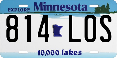 MN license plate 814LOS