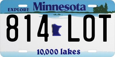MN license plate 814LOT