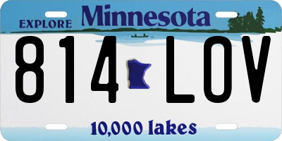 MN license plate 814LOV