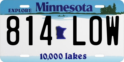 MN license plate 814LOW